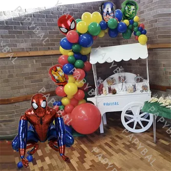 1 komplet balona Marvel spiderman Set Za djecu Na Dan Rođenja Superheroj Hulk Айронмен Diy Luk Гирлянда Balon Kit Crvena Plava Dječji tuš Globus
