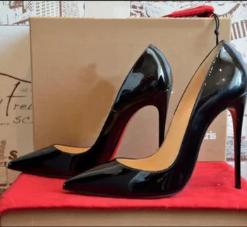 12 cm Klasične ženske cipele na visoku petu So Kate Marke cipele-brod sa oštrim vrhom na tankom petu Seksi svadba cipele od prave kože +vrećica za prašinu