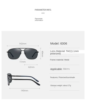 2021 Luksuzni Polarizirane Sunčane naočale za muškarce i žene Trg Sunčane naočale Allloy s elastičnim nogama Klasični Retro dizajn Marke