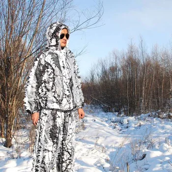 3D Listopadna маскировочный kostim za odrasle osobe S kapuljačom za lov na Snježne Divlje Камуфляжных kostima
