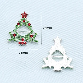 5pcs 21*25 mm legura Božićno drvce rhinestones kreativni poklon kutija čestitka traka ukras DIY nakit pribor za odjeću