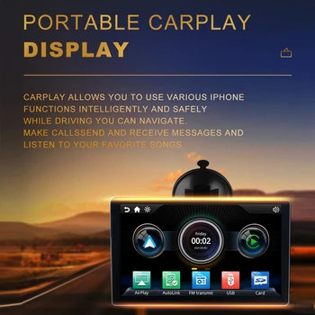 Auto Monitor Prijenosni Bežični Navigacija CarPlay za Sva Vozila Zaslon od 7 inča Višefunkcijski Zaslon osjetljiv na Dodir Androidauto Siri Nastavak