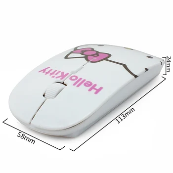 Bežična 2.4ghz Slatko Pink Miš Hallo Kitty Mini-Poklon Računalo Mause 1600 dpi PC USB Optički Gaming miš za prijenosno računalo za djevojčice