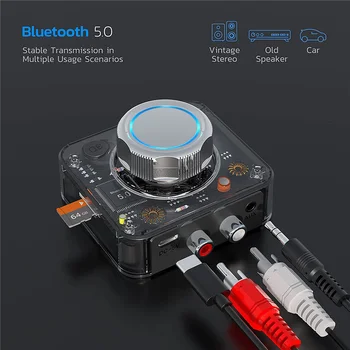 Bluetooth 5.0 Аудиоприемник 3D Stereo Glazba Bežični Adapter, TF Kartica RCA 3,5 3,5 mm AUX Priključak Za auto-instalacije Žičane Slušalice sa zvučnikom