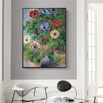 Claude Monet Radi sa Анемоной Slika ulje na platnu, Plakata i grafika Zidno slikarstvo za Dnevni boravak Uređenje Doma Bez okvira