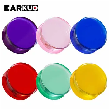 EARKUO Jednostavan Stil multi-boji, Prozirni Čestice Akril Uho Senzori Tuneli Tijelo Nakit Naušnice Piercing Vilice 2 kom. 8 i 30 mm