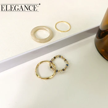 Eleganciju Stare Prozirni Akril Šarene Perle, Prstenje Prst Minimalizam je Okrugli Tanki Prsten od Smole za Žene Djevojke Nakit