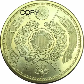 Japan 20 Jena zlatnik Meiji 1880 Латунная Metalni Kopija Kopije Kovanica