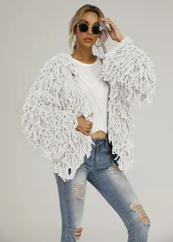 Jesen i zima novi vune vuna medo džemper s resama jakna individualnost košulje za žene