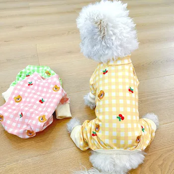 Jesensko-zimske kostime za kućne ljubimce Odjeća za pse Pink kockice kombinezon za pse Kombinezon za mačke XS Corgi Teddy Corgi Pudlica Пижама Odjeća za pse