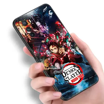 Kimetsu No Yaiba Ubojica Demona Anime Torbica za telefon Xiaomi Redmi Note 10 9 Pro Max 10S 10T 9A 9C 9S 9T 8A 8T 8 7 Pro Crni poklopac