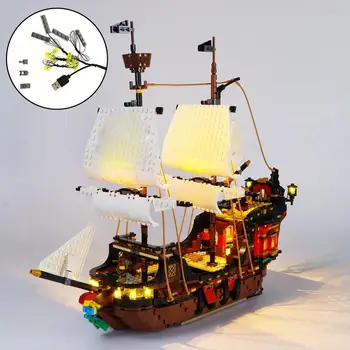 Kompatibilnost s modelom LEGO Gusarski Brod Kreativno Montaže Građevinskih Blokova Led Lampa Set led Rasvjeta za LEGO 31109