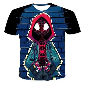 Marvel spider-Man 3D Print Ulica ženska majica Ljetna majica za muškarce kratkih rukava Prevelike dječje majice Majice 6XL