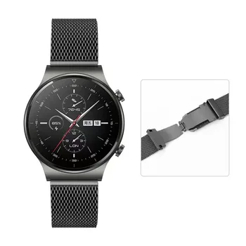 Milan remen za Samsung Galaxy Watch 3/Huawei Watch GT2/Amazfit GTR Metalna narukvica sa insignia-leptir za remen za sat 22 mm 20 mm