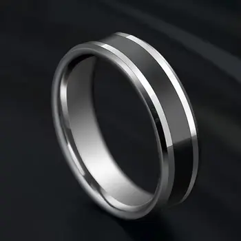 Moda 316 Stainless Steel Crno - Bijela S Prstenom Za Kapi Титановое Čelična Prsten