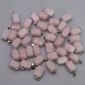 Moda u rasutom stanju, 50 kom. ružičasti Kvarc privjesci od prirodnog kamena i ogrlice za izradu nakita pribor za naočale šarma Besplatna dostava