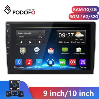 Podofo 2 DIN Android 9,0 auto radio GPS media player 2DIN univerzalni 9/10-inčni auto-audio stereo WiFi ogledalo player