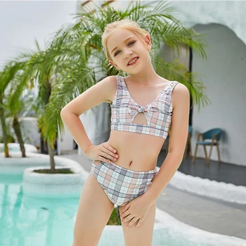 Princeza Vode 2021 Nove Slatka Bikini Dječji kupaći Kostim s visokim strukom kupaći kostimi za Kupanje Kit Bikini s otvorenim leđima 5-14 godina Kupanje 160