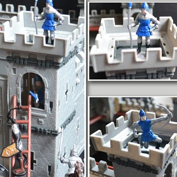 Sastavljen je Gradbeni Blok Srednjovjekovni Dvorac Vojnici Model Rata Vojni Vitezovi Plastične Figurice Igračka DIY Igračka Za Dječake