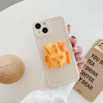 Slatka 3D Hrane mobilni Držač držač za Telefon Pileća Krilca Nosač Pribor Za iPhone Držač postolja za telefon Soporte De Telefono