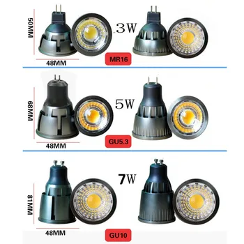 Super Svijetle LED GU10 COB Lampa 7 W 5 W 3 W 220 v Led Reflektor GU10 Žarulja E14 E27 GU5.3 MR16 Led Zatamnjen AC85v-265v