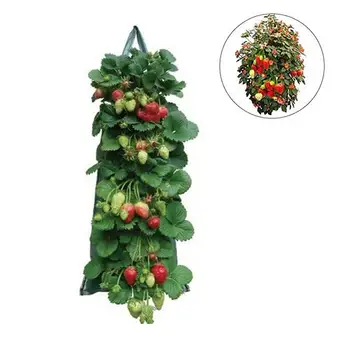 Torba za uzgoj jagode s nekoliko ustima, Torbe za sadnju rajčica, Ekološki Višekratnu upotrebu Vrtovi, Balkoni, Cvjetni trava, Rotirajući torba za uzgoj