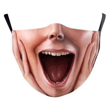 Unisex Poklopac za usta 2 Kom 3D Prozračna Zabavna Veliku Bradu, Usta Cosplay za odrasle Reusable Tkanina za Usta za Biciklizma Halloween