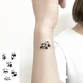 Vodootporne Privremena tetovaža Naljepnica odlična panda jede bambus draga tattoo tattoo flash lažne tetovaže, za muškarce, žene djecu