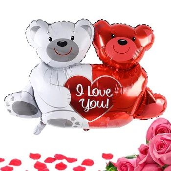 Volim Te Double Bear Zagrljaj Srce Baloni, Folija Za Dekor na Valentinovo Godišnjica Vjenčanja Napuhavanje Balona Pokloni Za Rođendan