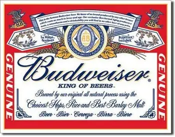 Zidni Metalni Znakovi Stare Ukrasne Pločice Plakat Label Budweiser Жестяная Firma 12 x 8 Kafića Kuće Na Otvorenom Špilja Osobe