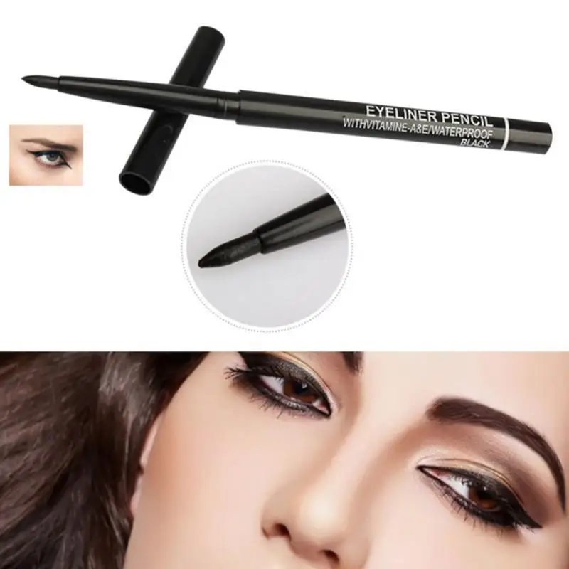 1 Kom Black automatski rotirajući vodootporna olovka za oči, i zaštićena je od znoja ne procvata olovka za oči eye makeup Kozmetički alat TSLM1 1