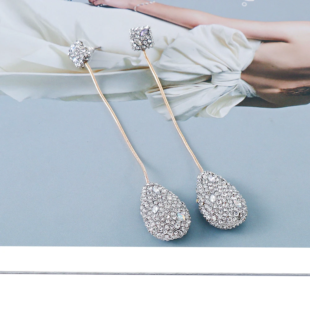 Novi ZA Dug vještački dijamant Naušnica na Крючках Visoka Kvaliteta Crystal Naušnice-kapi Za Žene Modni Nakit Pribor Poklon 3