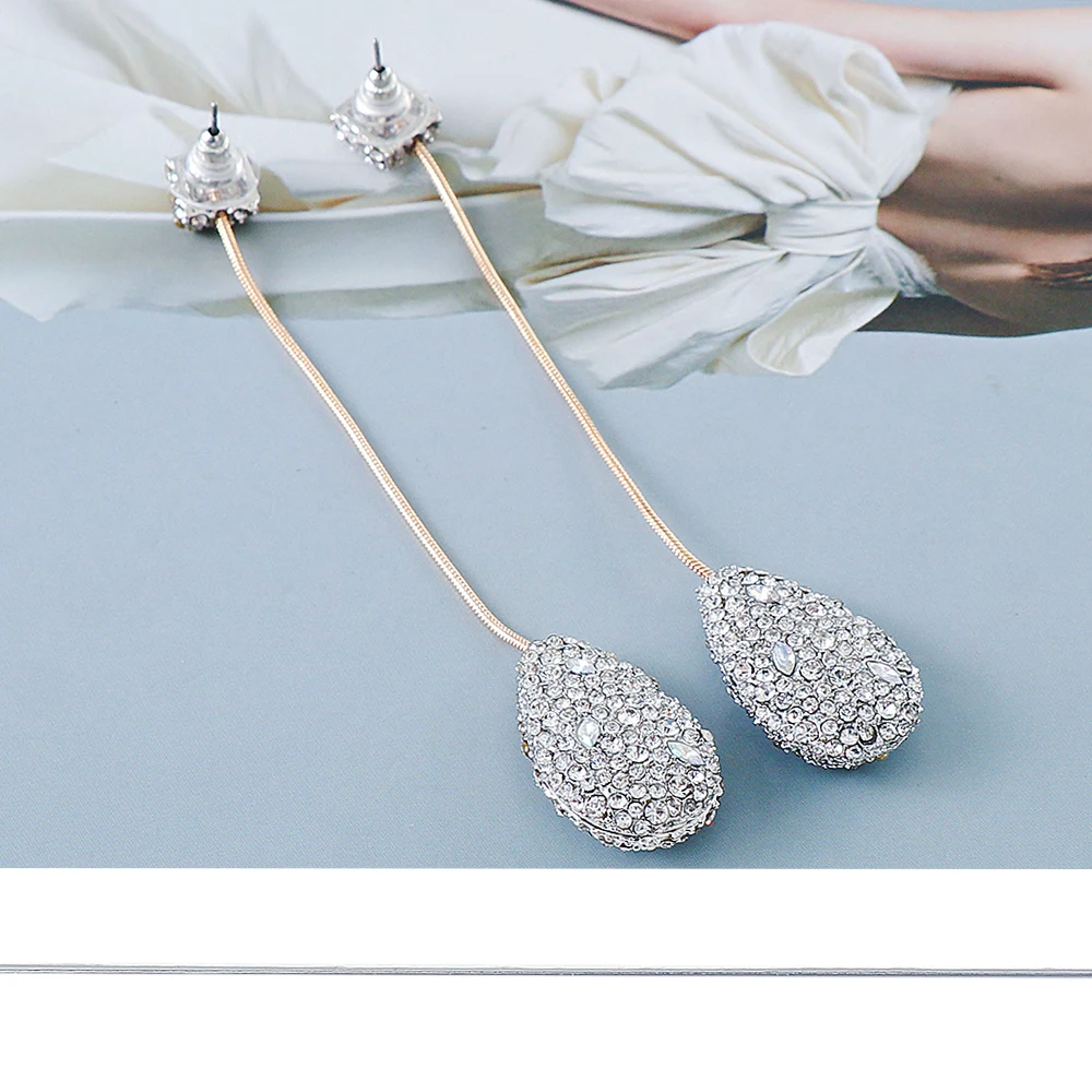 Novi ZA Dug vještački dijamant Naušnica na Крючках Visoka Kvaliteta Crystal Naušnice-kapi Za Žene Modni Nakit Pribor Poklon 5