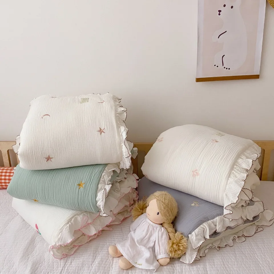 Posteljina za dječji krevetić Korejski poplun za malu djecu Veo muslin Минки Dječja pamučna krpica Марлевое posteljina Dječja deka, posteljina, Dječji krevetić, Dječja deka 0