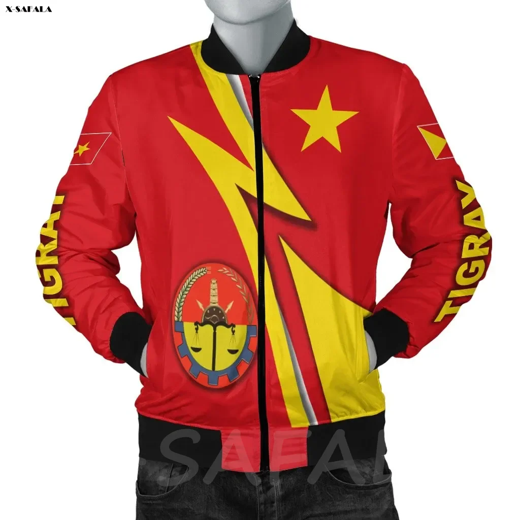 Zastava Afrike Тигрей Zvijezda s 3D ispis Muška Ženska odjeća odjeća Pulover Pilot Leta Debela jakna-бомбер Ulica odjeća Kaputi munje 5