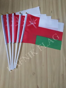 КАФНИК,5 kom. 14*21 cm Oman ručni zastava Nacionalni ručni zastava s motkom za uređenje oglašavanja, besplatna dostava